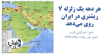 هر دهه یک زلزله ۷ ریشتری در ایران روی می‌دهد